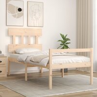 Seniorenbed met hoofdbord massief hout 90x200 cm 3