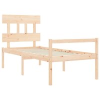 Seniorenbed met hoofdbord massief hout 90x200 cm 5