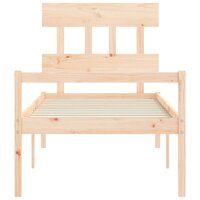 Seniorenbed met hoofdbord massief hout 90x200 cm 6