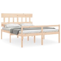 Seniorenbed met hoofdbord massief hout 160x200 cm 2