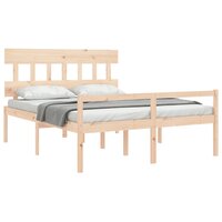 Seniorenbed met hoofdbord massief hout 160x200 cm 4