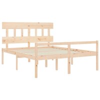 Seniorenbed met hoofdbord massief hout 160x200 cm 5