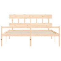 Seniorenbed met hoofdbord massief hout 200x200 cm 6
