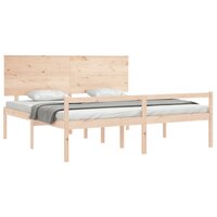 Seniorenbed met hoofdbord massief hout 200x200 cm 4