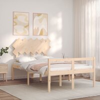 Seniorenbed met hoofdbord massief hout 3