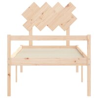 Seniorenbed met hoofdbord massief hout 90x200 cm 6