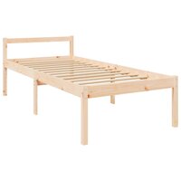 Seniorenbed met hoofdbord massief hout 90x200 cm 9