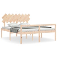 Seniorenbed met hoofdbord massief hout 160x200 cm 2
