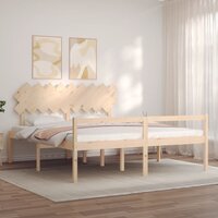 Seniorenbed met hoofdbord massief hout 3