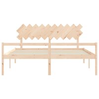 Seniorenbed met hoofdbord massief hout 200x200 cm 6