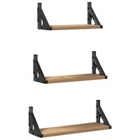 Wandplank Wandgemonteerd met opslag 3 pcs Rook Eik 2