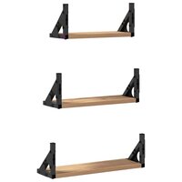 Wandplank Wandgemonteerd met opslag 3 pcs Rook Eik 7