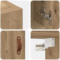 Wandkast artisanaal eikenkleurig 60 x 31 x 70 cm Bewerkt hout 9
