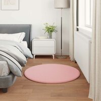 Nep Konijnenbont Tapijt Olite Roze &Oslash; 80 cm Polyester 4