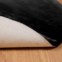 Nep Konijnenbont Tapijt Olite Zwart &Oslash; 80 cm Polyester 8
