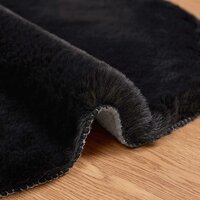 Nep Konijnenbont Tapijt Olite Zwart 60 x 90 cm Polyester 4