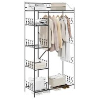 Open Kledingkast met plank Zwart 100 x 43 x 188 cm Staal 3