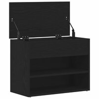 Schoenenbank met plank Zwart Eiken 60 x 30 x 45 cm Bewerkt hout 5