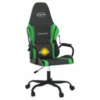 Massage gamestoel kunstleer zwart en groen 7