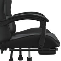 gamestoel draaibaar met voetensteun kunstleer zwart 8