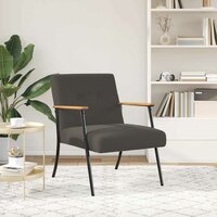 Fauteuil Donkergrijs 59 x 75 x 78 cm Krullend Wol-achtig Stof 3
