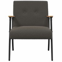 Fauteuil Donkergrijs 59 x 75 x 78 cm Krullend Wol-achtig Stof 4