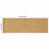 Vloerkleed Bruin 60 x 200 cm Jute 8