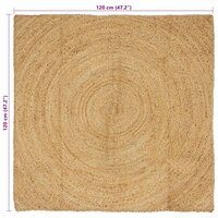 Vloerkleed Bruin 120 x 120 cm Jute 8