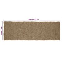 Vloerkleed Grijs 60 x 300 cm Jute 7