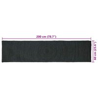 Vloerkleed Donkergrijs 60 x 200 cm Jute 9