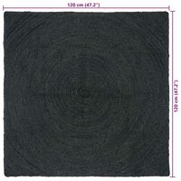 Vloerkleed Donkergrijs 120 x 120 cm Jute 9