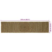 Vloerkleed Natuurlijk en Zwart 60 x 250 cm Jute 9