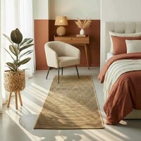 Vloerkleed Natuurlijk en Zwart 80 x 150 cm Jute 2