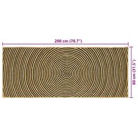 Vloerkleed Natuurlijk en Zwart 80 x 200 cm Jute 9