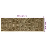 Vloerkleed Natuurlijk en Zwart 80 x 250 cm Jute 9