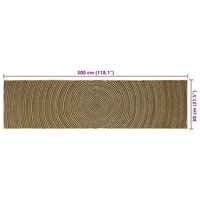 Vloerkleed Natuurlijk en Zwart 80 x 300 cm Jute 9