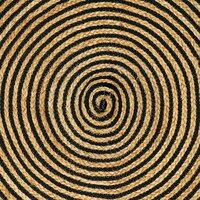Vloerkleed Natuurlijk en Zwart 120 x 120 cm Jute 8