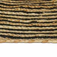 Vloerkleed Natuurlijk en Zwart 120 x 170 cm Jute 4
