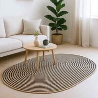 Vloerkleed Natuurlijk en Zwart 122 x 183 cm Jute 2