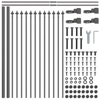Tuinhek Grijs 1,7 x 0,6 m Poedercoating staal 5