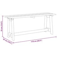 Tuinbank Bruin 119 x 47 x 35 cm Massief grenenhout 9