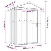 Tuinhuis Bruin 126x97,5x177 cm Gegalvaniseerd Staal 8