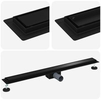 2 in 1 Doucheafvoer Zwart 90 cm Roestvrij staal 304 2