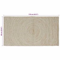 Vloerkleed Natuurlijk en Wit 60 x 110 cm Jute 8