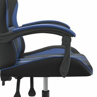 Gamestoel draaibaar kunstleer zwart en blauw 7