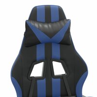 Gamestoel draaibaar kunstleer zwart en blauw 8