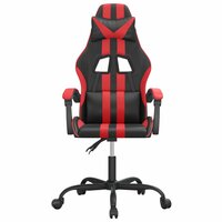 Gamestoel draaibaar kunstleer zwart en rood 3