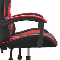 Gamestoel draaibaar kunstleer zwart en rood 7