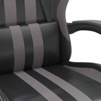 Gamestoel draaibaar kunstleer zwart en grijs 6