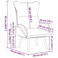 Fauteuil Zwart 69 x 74 x 93 cm Stof 9